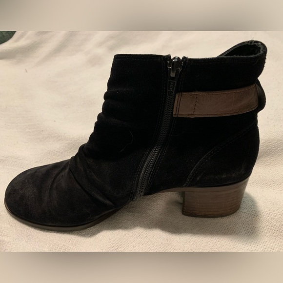 RARE handmade Paul Green Black suede boots with brown accents - Picture 2 of 7